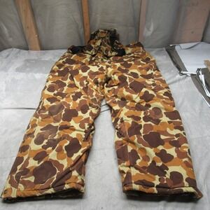 Gamehide Bibs Mens XL 42 Brown Yellow Camo Hunting Insulated Waterproof Overalls